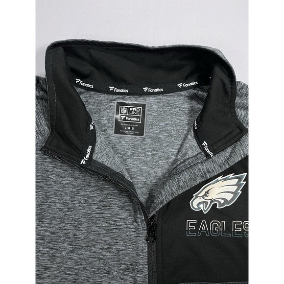 Fanatics Pro Line Philadelphia Eagles 1/4 Zip Pullover Jacket Shirt Gray Mens L - Picture 5 of 13